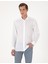Erkek Beyaz %100 Keten Regular Fit Uzunkollu Gömlek 50303293-VR013 3