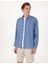 Erkek Mavi %100 Keten Regular Fit Uzunkollu Gömlek 50303293-VR036 4