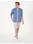 Erkek Mavi %100 Keten Regular Fit Uzunkollu Gömlek 50303293-VR036 5