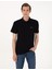 Erkek Siyah Slim Fit Örme Dokulu Polo Yaka Tişört 50309946-VR046 1