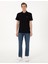 Erkek Siyah Slim Fit Örme Dokulu Polo Yaka Tişört 50309946-VR046 4