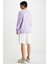 Blandon Erkek Bisiklet Yaka Içi Polarlı Baskı Detaylı Yıkamalı Lila Sweatshirt 5