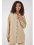 Bej Oversize Keten Alt Üst Takım 6622 2