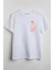 Kore Kalp Işareti Baskılı Unisex T-Shirt Beyaz 1