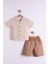 Erkek Çocuk Dokuma Etnik Desenli Gömlek Kot Şort 2'li Takım 1