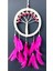 Fuşya Kuş Tüylü Hayat Ağacı Düş Kapanı Dream Catcher Duvar Süsü 1