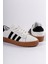 Hakiki Deri Kadın Sneaker Beyaz , Bağcıklı Şerit Detaylı Günlük Spor Ayakkabı 2