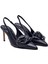 Flora Siyah Hakiki Deri Kadın Stiletto & Abiye 3