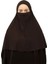 Hazır Türban Peçeli Pratik Eşarp Tesettür Nikaplı Hijab - Namaz Örtüsü Sufle (Xl) - Koyu Kahverengi 2
