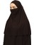 Hazır Türban Peçeli Pratik Eşarp Tesettür Nikaplı Hijab - Namaz Örtüsü Sufle (Xl) - Koyu Kahverengi 3