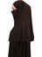 Hazır Türban Peçeli Pratik Eşarp Tesettür Nikaplı Hijab - Namaz Örtüsü Sufle (Xl) - Koyu Kahverengi 5