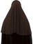 Hazır Türban Peçeli Pratik Eşarp Tesettür Nikaplı Hijab - Namaz Örtüsü Sufle (Xl) - Koyu Kahverengi 6