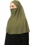 Hazır Türban Peçeli Pratik Eşarp Tesettür Nikaplı Hijab - Namaz Örtüsü Sufle (Xl) - Haki 2