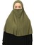 Hazır Türban Peçeli Pratik Eşarp Tesettür Nikaplı Hijab - Namaz Örtüsü Sufle (Xl) - Haki 3