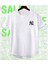 Unisex Siyah-Beyaz Ny Baskılı Oval Kesim 2’li T-Shirt Set 2