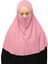 Hazır Türban Peçeli Pratik Eşarp Tesettür Nikaplı Hijab - Namaz Örtüsü Sufle (Xl) - Koyu Pembe 3