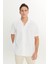 Pamuklu Keten Oversize Fit Bol Kesim Hawai Yaka Gömlek 1