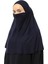 Hazır Türban Peçeli Pratik Eşarp Tesettür Nikaplı Hijab - Namaz Örtüsü Sufle (Xl) - Lacivert 3