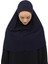 Hazır Türban Peçeli Pratik Eşarp Tesettür Nikaplı Hijab - Namaz Örtüsü Sufle (Xl) - Lacivert 4