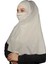 Hazır Türban Peçeli Pratik Eşarp Tesettür Nikaplı Hijab - Namaz Örtüsü Sufle (Xl) - Koyu Krem 2