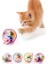 Buffer® Renkli Metal Kafesli Peluş Fareli Kedi Köpek Oyuncağı Oyun Topu 6 cm 4