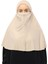Hazır Türban Peçeli Pratik Eşarp Tesettür Nikaplı Hijab - Namaz Örtüsü Sufle (Xl) -Kum Beji 2