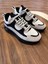 1098 Beyaz Siyah - Siyah Taban Hakiki Deri Erkek Sneakers 2