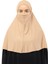 Hazır Türban Peçeli Pratik Eşarp Tesettür Nikaplı Hijab - Namaz Örtüsü Sufle (Xl) - Koyu Bej 6