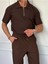 Unisex Erkek-Kadın Fitilli Polo Yakası Fermuarlı Ottoman T-Shirt 2