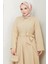 Seliz Yandan Düğmeli Elbise 1528 - Bej 2