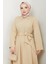 Seliz Yandan Düğmeli Elbise 1528 - Bej 4