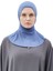 Kadın Tesettür Pratik Boyunluklu Hijab - Sporcu Bone - Mavi 1