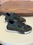 1098 Haki Siyah Hakiki Deri Erkek Sneakers 1