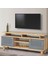Helena Tv Sehpası Atlantik Çam Antrasit 2 Kapaklı Açık Raflı Bölmeli Tasarım 140x36x60 Cm 2