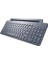 BT-K99 Bluetooth & Wireless Kablosuz Klavye Standlı Gri Telefon Pc Tablet Tv Laptop Mac Uyumlu 1