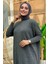Uzun Tunik ve Pantolon Ikili Triko Takım 12157 Füme 4