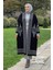 Simli Etnik Desen Işleme Detaylı Triko Hırka 18189 Siyah-Gümüş 1
