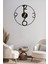 Türkçe Rakamlı Dekoratif Siyah Metal Duvar Saati 60X60CM 2