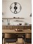 Türkçe Rakamlı Dekoratif Siyah Metal Duvar Saati 60X60CM 3