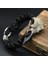 Ejderha 3 Uzunluk 19 cm Odin Karga Iskelet Bilezik Vikings Kartal Kafası Kolye Rune Boncuk Paracord Halat Iskandinav Korsanları Rune Valknut Muska Takı Hediye (Yurt Dışından) 2