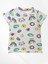 Kız Çocuk %100 Pamuklu Mor Kedi Kalp Gökkuşağı Desenli Kısa Kollu Mevsimlik Pijama Takımı 4