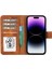Apple iPhone 15 Pro Uyumlu Deri Cüzdanlı Kılıf Mwwn G19 Taba 2