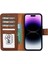 Apple iPhone 15 Pro Uyumlu Deri Cüzdanlı Kılıf Mwwn G2 Kahve 2