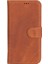 Apple iPhone 16 Plus Uyumlu, Hakiki Deri, El Yapımı, Cüzdanlı Kılıf, Karamel 4