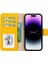 Apple iPhone 15 Pro Uyumlu Deri Cüzdanlı Kılıf Mwwn FL12 Sarı 2