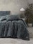 Cotton Box Peluş Çift Kişilik Yorgan Seti Gri 4