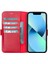 Apple iPhone 13 Uyumlu Deri Cüzdanlı Kılıf Nar Çiçeği 5