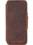 Apple iPhone 16 Pro Max Uyumlu, Hakiki Deri, El Yapımı, Cüzdanlı Kılıf, Antik Kahve 3