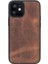 Apple iPhone 12 Mini Uyumlu Deri Arka Kapak G2 Kahve 5