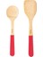 048-04-BAMBU Kırmızı Kaşık ve Spatula Seti 1
